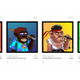 The Evolved Apes marketplace, showing four crummy drawings and their prices in Etherium.